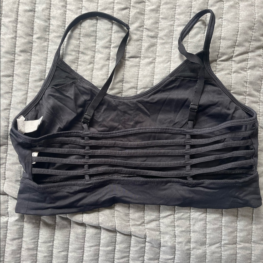 Black Workout Bra with Cut-out Back